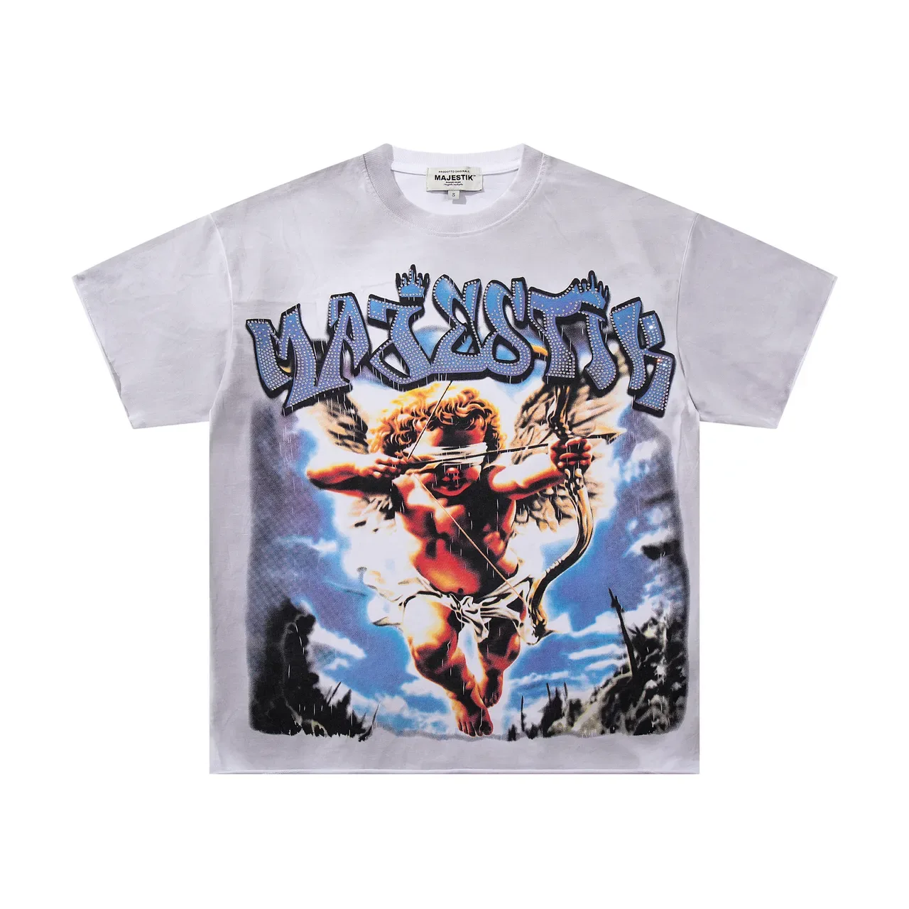 MAJESTIK Graphic-Print Rhinestone-Accented Oversized T-Shirt 3