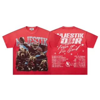 MAJESTIK Tour Free or Die Hard Red Double-Sided Graphic T-Shirt