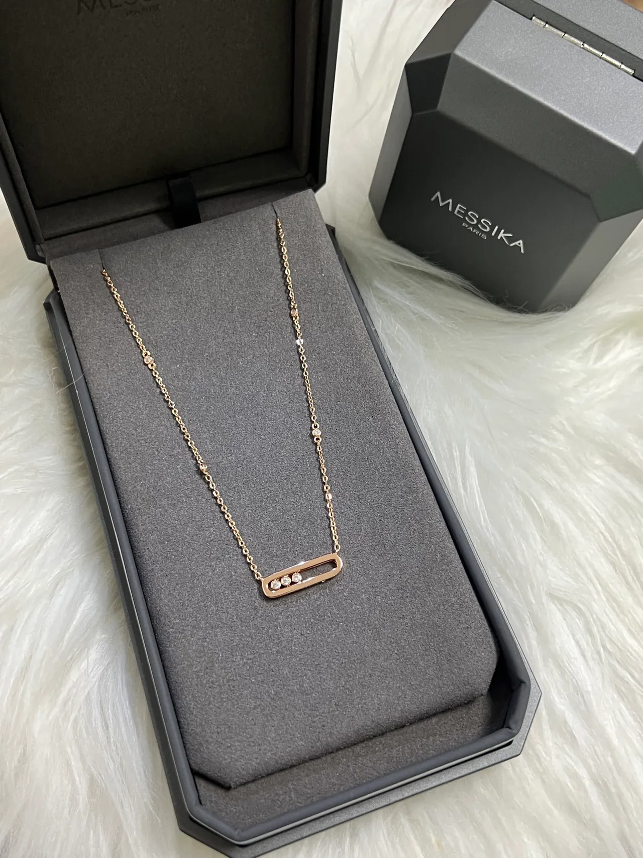 Messika Move Classic Sliding Diamond Bar Necklace 2