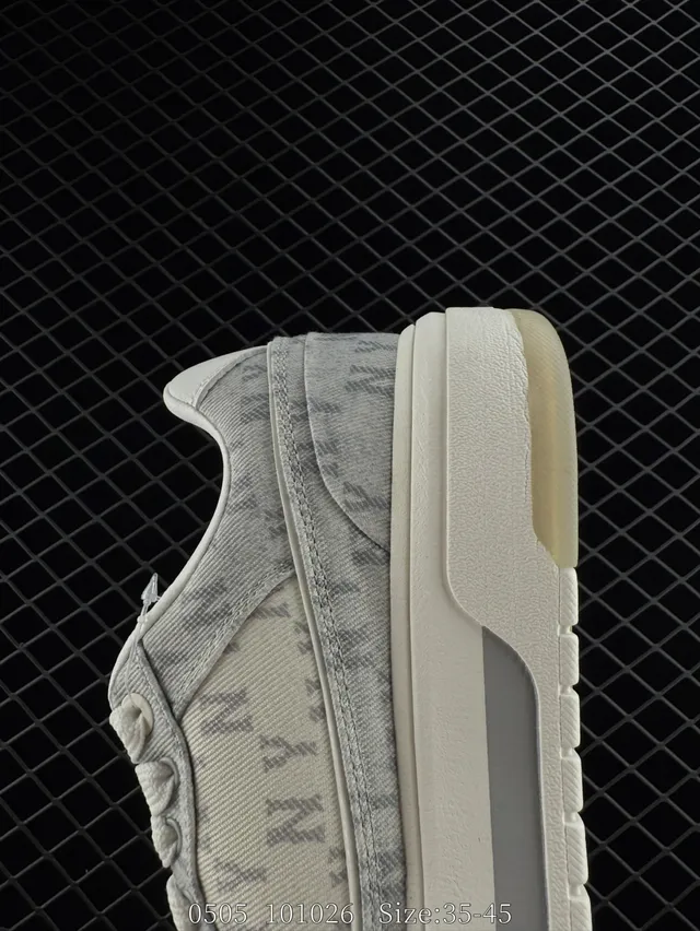 MLB Chunky Liner Denim Gray Monogram Chunky Sneakers 3