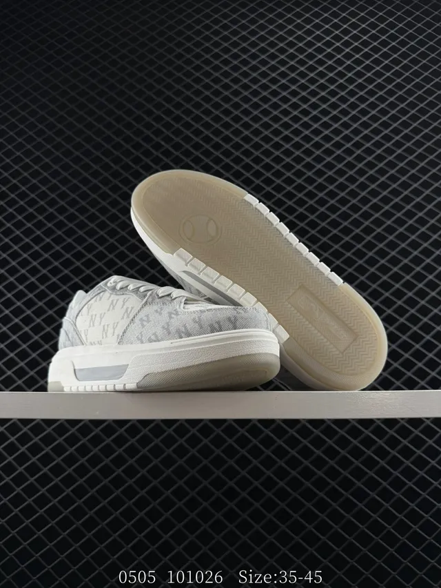MLB Chunky Liner Denim Gray Monogram Chunky Sneakers 5