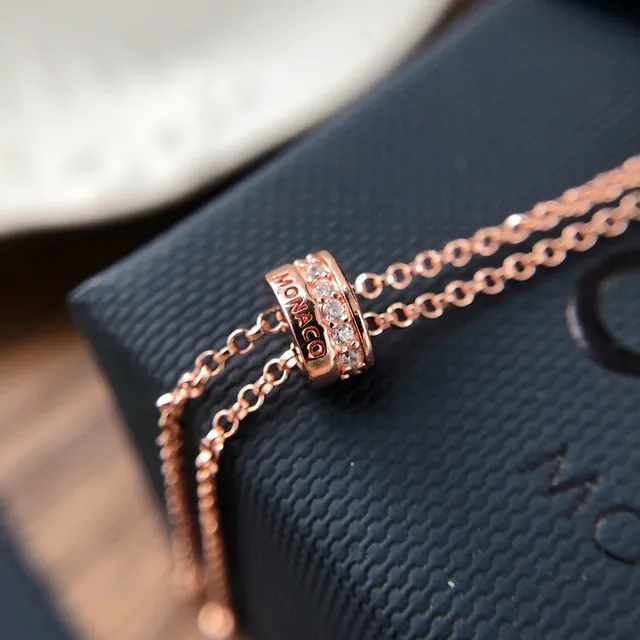 Monaco Dual Star Rose Gold Pendant Necklace 6