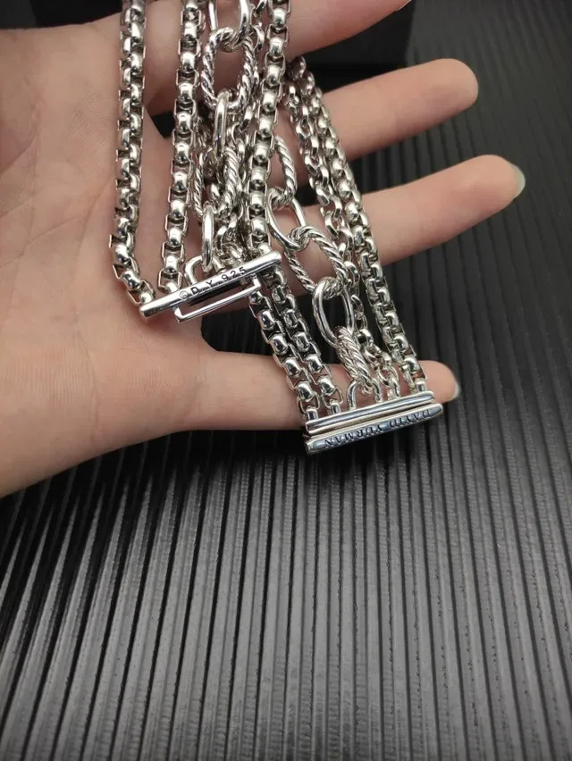 Multi-Row Mixed Link Silver-Tone Chain Bracelet 4