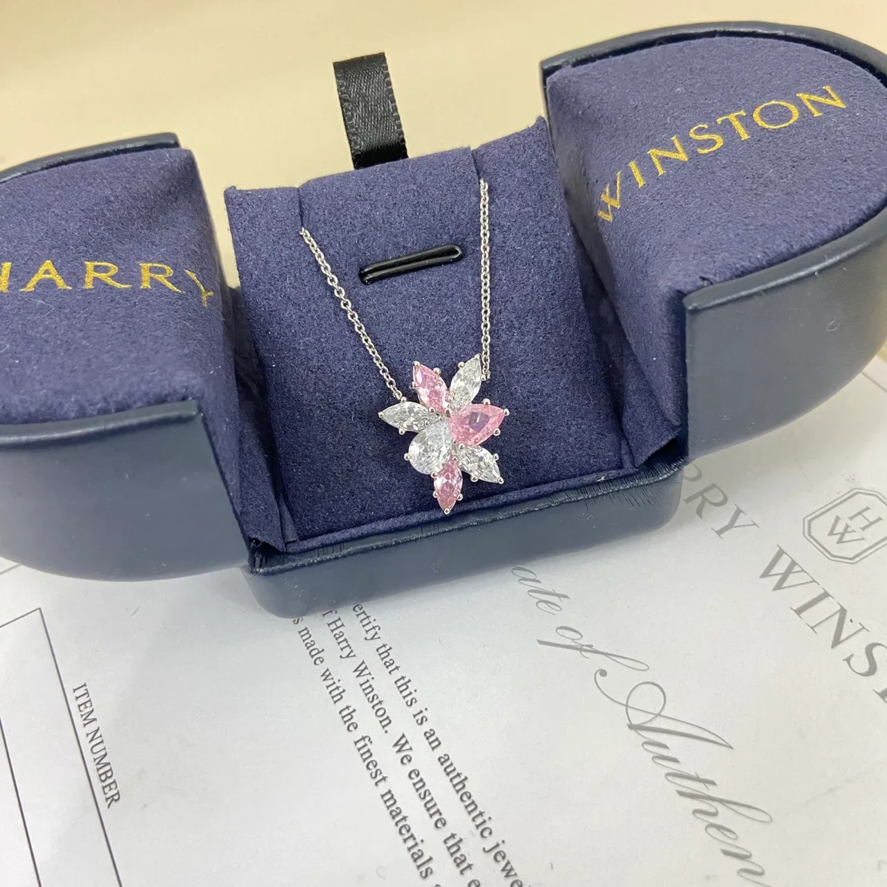 Multicolor Silver Flower-Shaped Pendant Marquise-Cut Stones Necklace 8