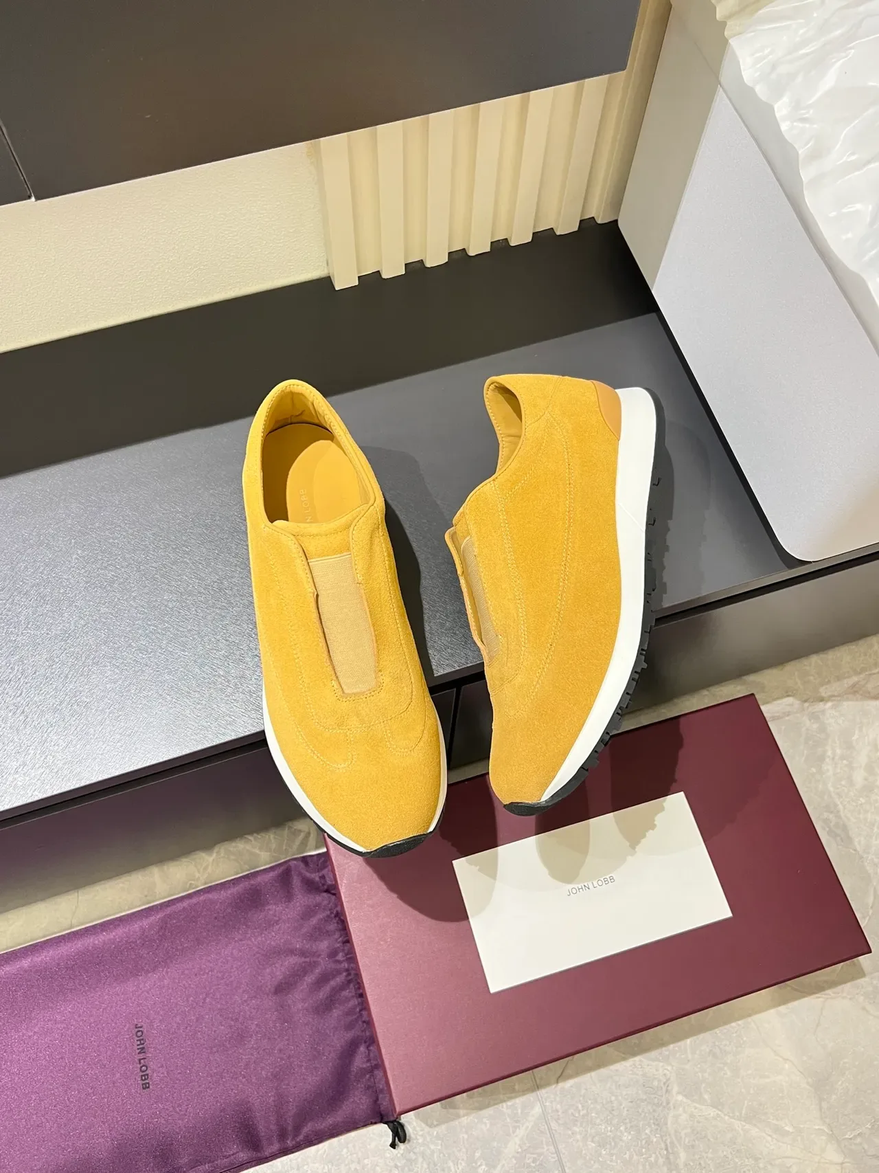 Mustard Yellow Suede Slip-On Lifestyle Sneakers 4
