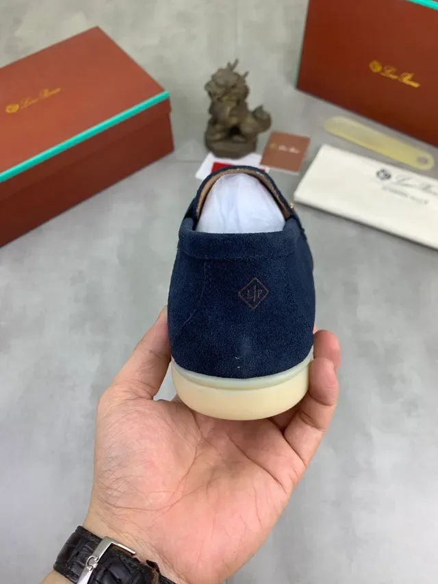 Navy Beige Suede Penny Strap Loafer 3