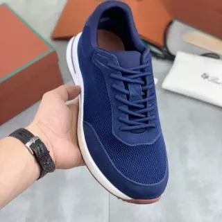 Navy Mesh and Suede Low-Top Lifestyle Sneaker