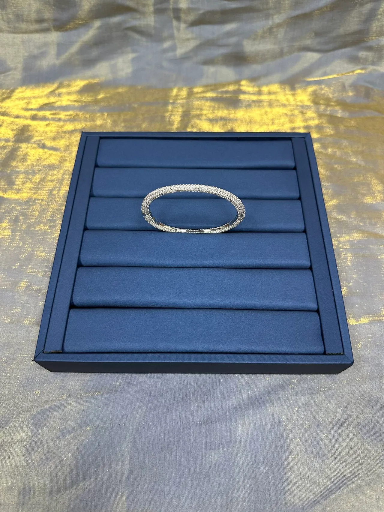 Navy Silver Pavé-Set Bracelet 9