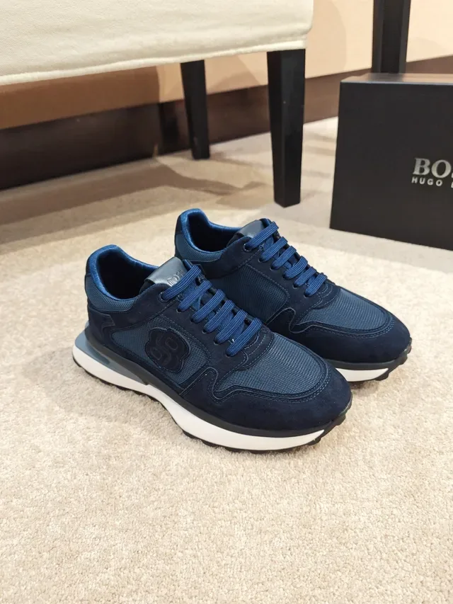 Navy Suede-Mesh Low-Top Lifestyle Sneaker 4
