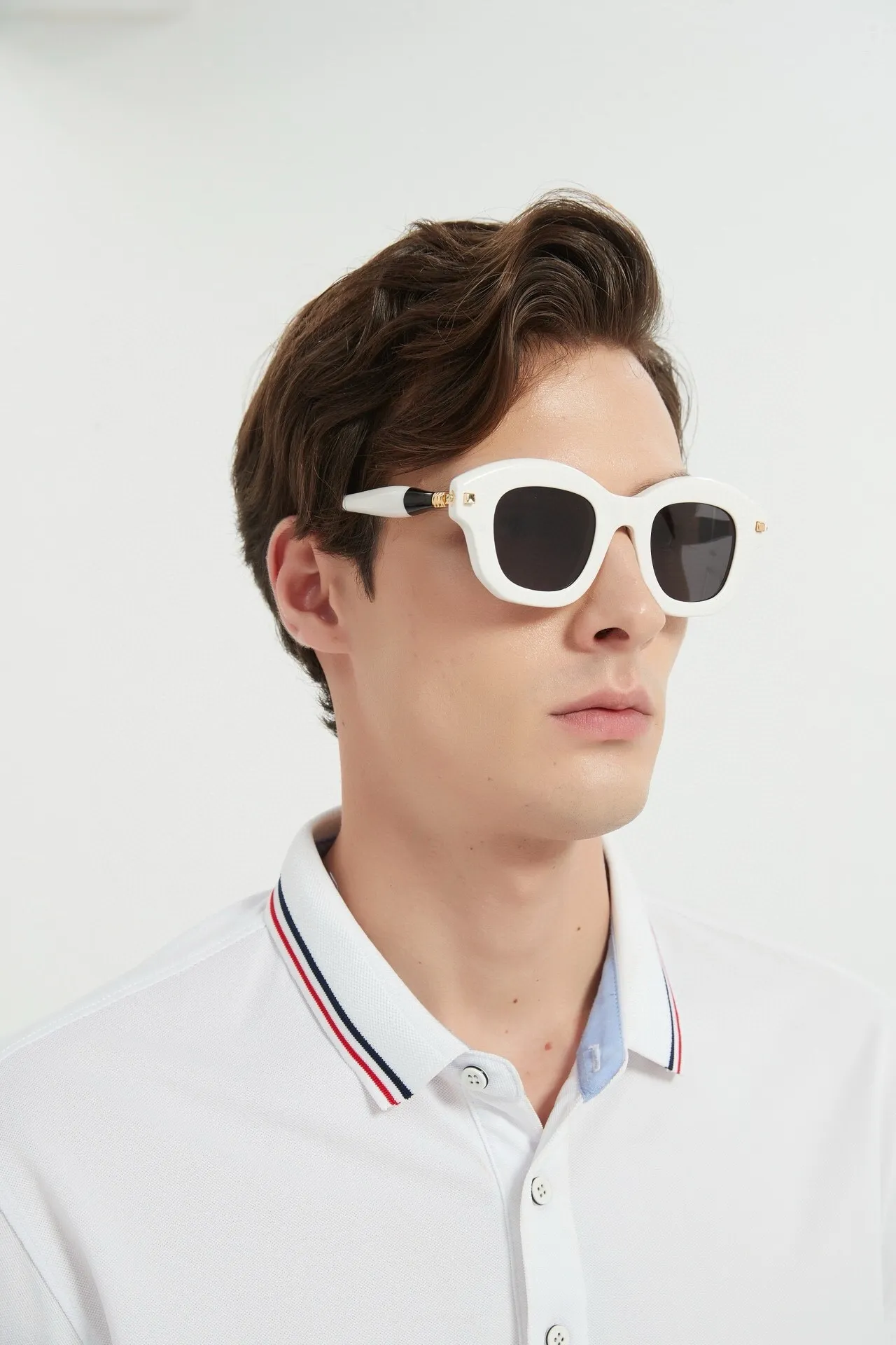 Oversized Acetate Frame Gold Mirrored Lens Sunglasses 7