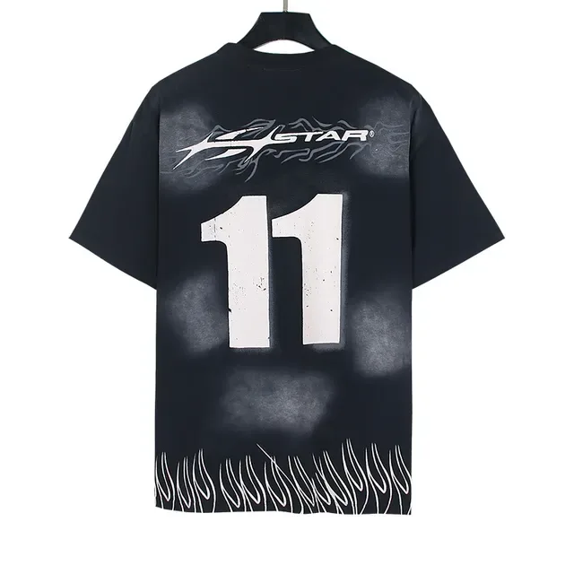 Oversized Graphic Flame-Hem T-Shirt 9