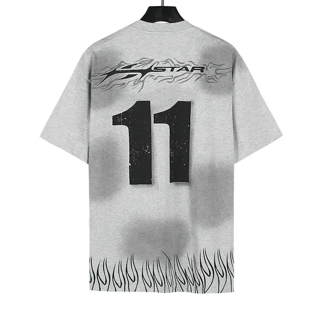 Oversized Graphic Flame-Hem T-Shirt 12