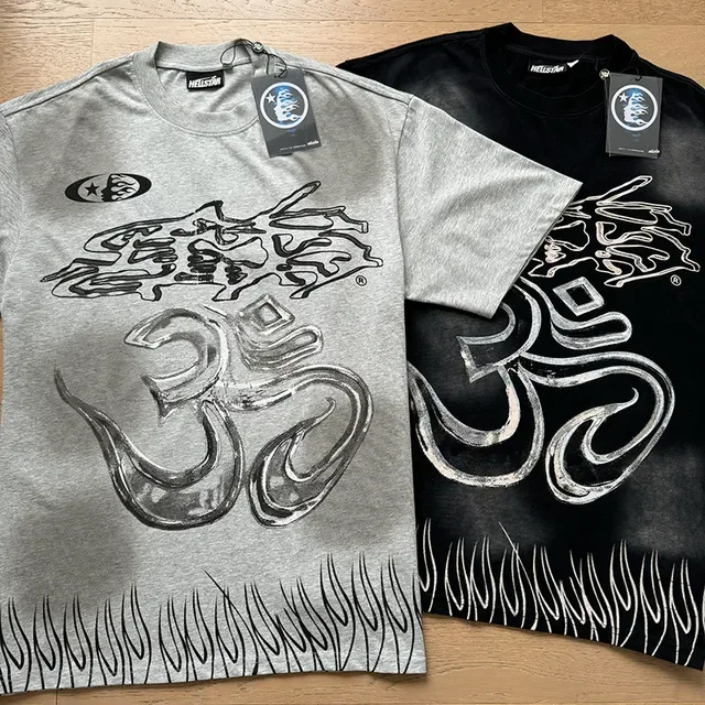 Oversized Graphic Flame-Hem T-Shirt 13