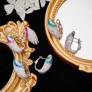 أقراط أذن تيبر متعددة الأحجار Pavé-Set