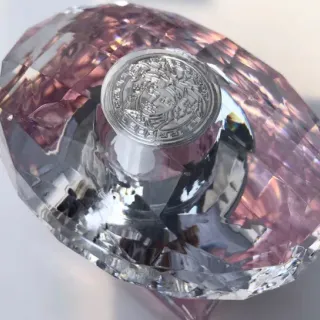 Pink Transparent Faceted Crystal-Cut Body Iridescent Gradient Perfume