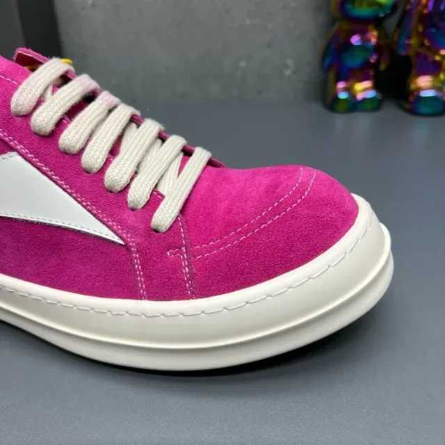 Pink White Fuchsia Suede Upper Contrast Side Panel Sneakers 5