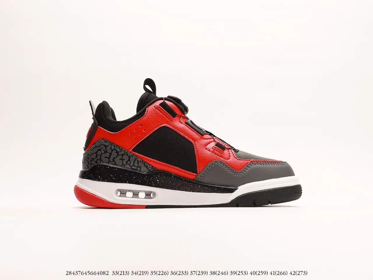 Red Black White Gray High-Top Strap-Closure Sneaker 13
