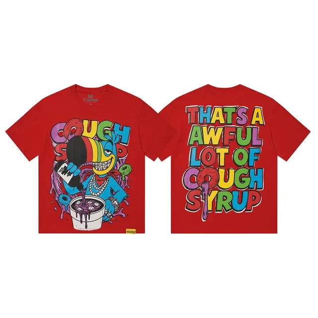 Red Graphic-Print Oversized T-Shirt 2