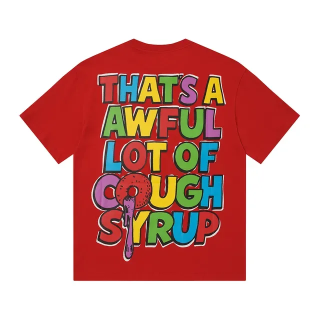 Red Graphic-Print Oversized T-Shirt 4