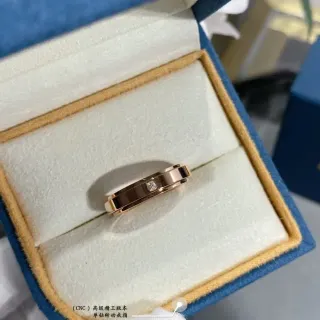 গোলাপি সোনার একক হীরা চ্যানেল-সেট রিং