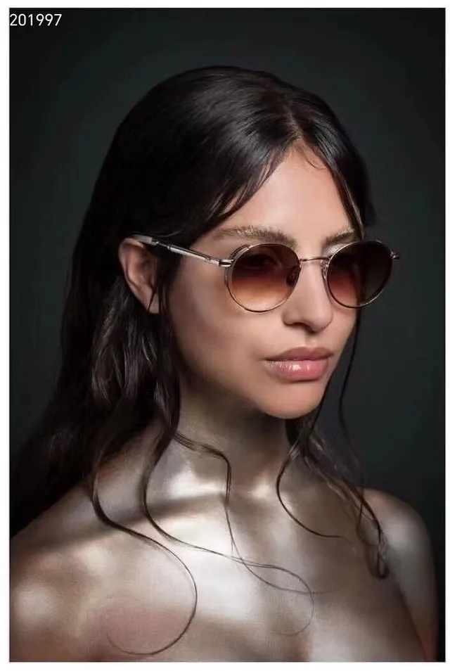 Round Thin Metal Frame Dark Lens Sunglasses 6