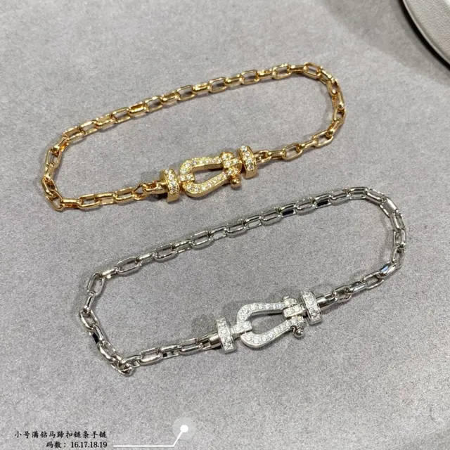 Silver and Gold Tone Pavé Lyre Clasp Link Bracelets 4