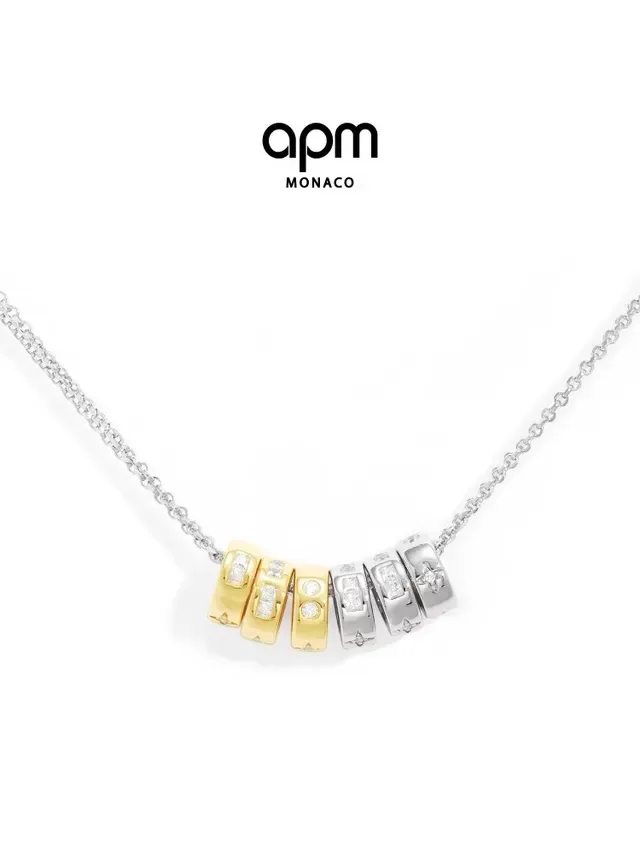 Silver Blue Chain Five-Barrel Pendant Necklace 2