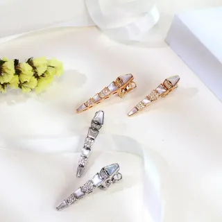 Silver Gold Tapered Geometric Mother-of-Pearl Inlay Jewelry