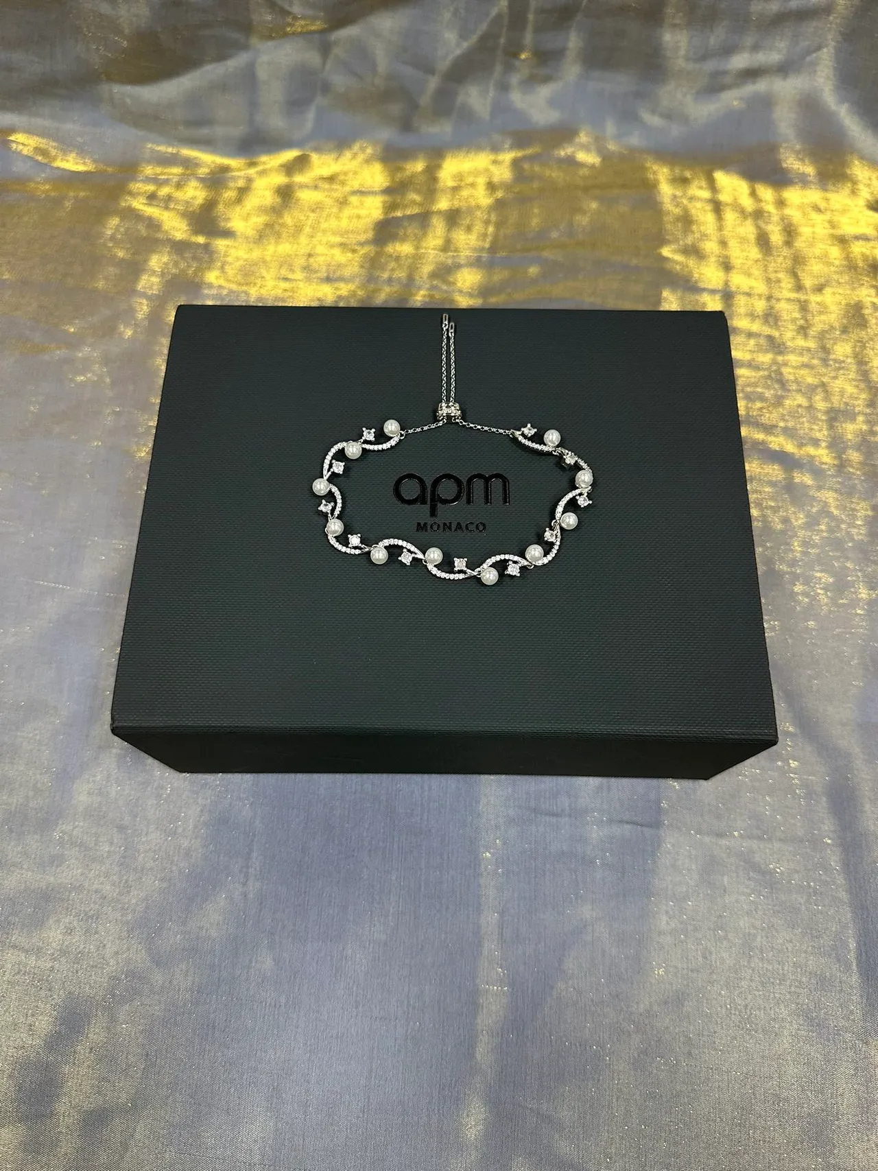 Bracelet en filigrane de vigne perles et cristal argent marine 6