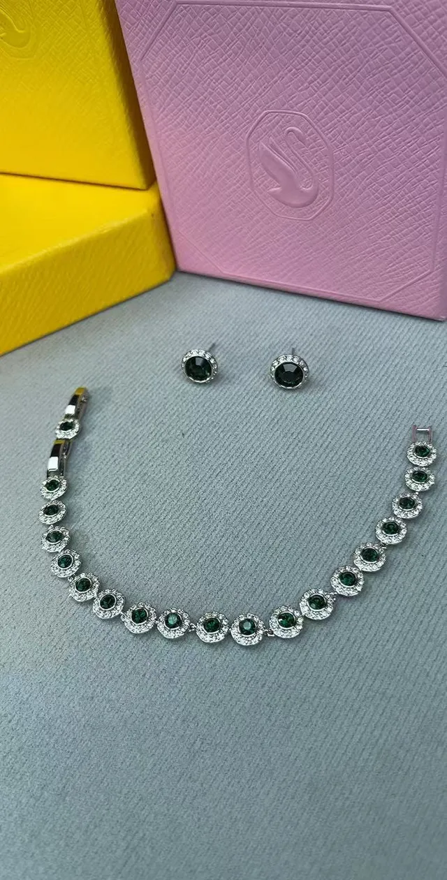 Silver-Tone Pavé Halo Station Necklace 3