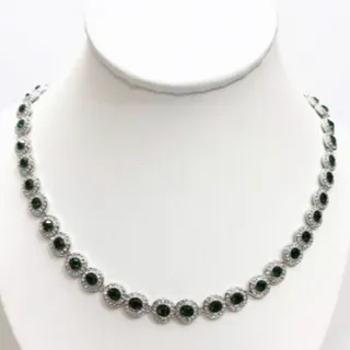 Silver-Tone Pavé Halo Station Necklace 11