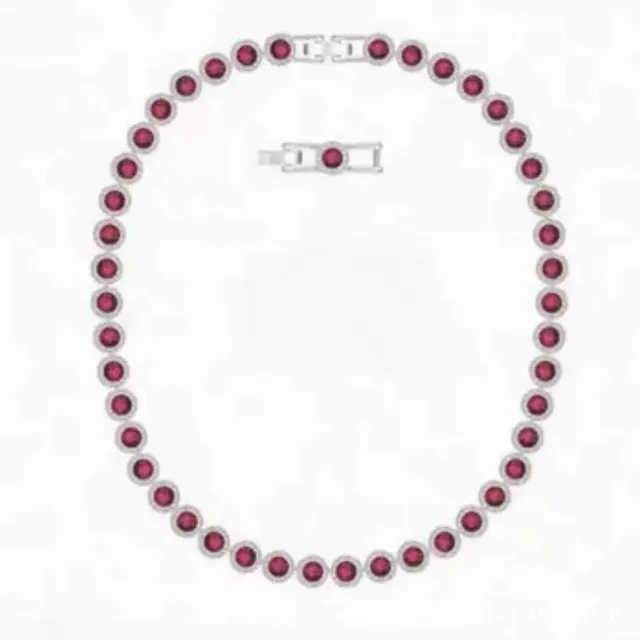 Silver-Tone Pavé Halo Station Necklace 18