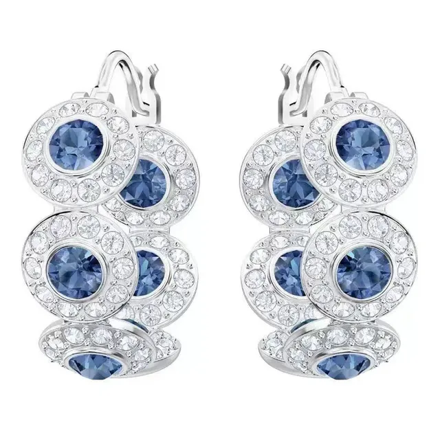 Silver-Tone Pavé Halo Station Necklace 19