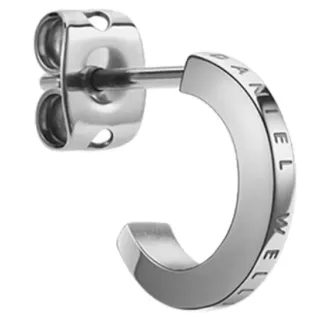 أقراط C-Hoop بلون فضي مائل منحوت