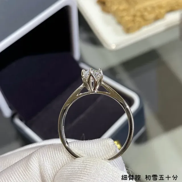 Solitaire Prong-Set Round Diamond Ring 2