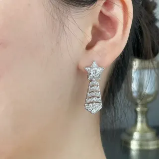 أقراط قطرة نجمية هندسية Pavé