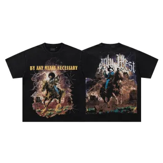 Camiseta negra con estampado gráfico SUPPLY By Any Means Necessary