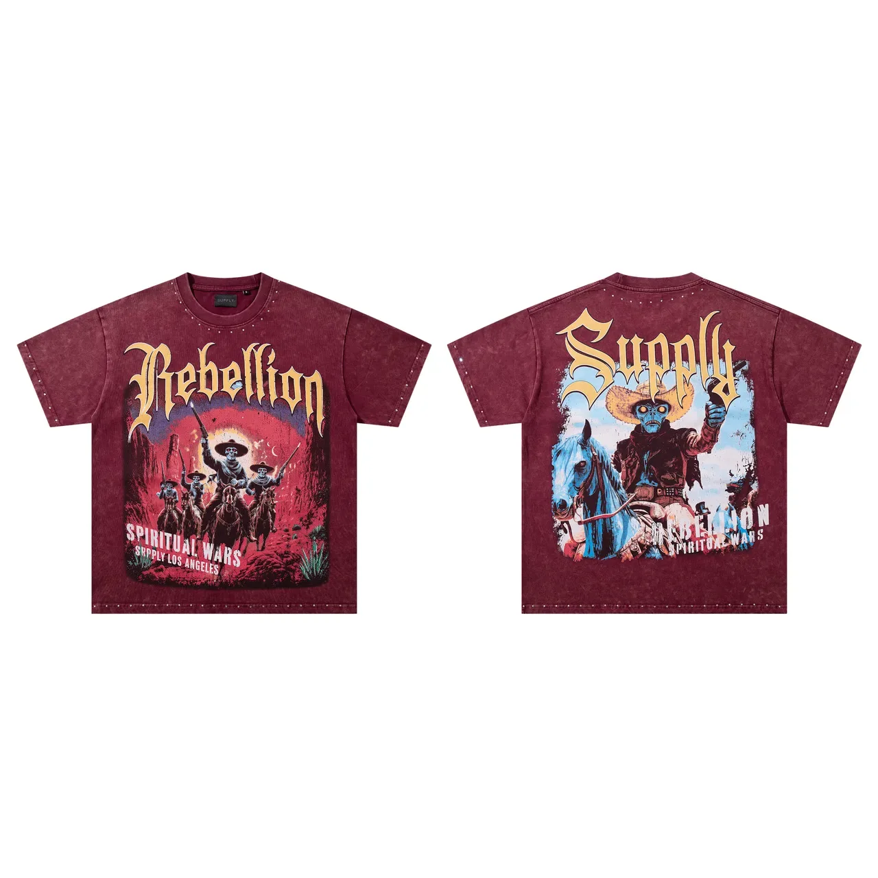 Camiseta oversized desgastada Supply Rebellion Spiritual Wars 2