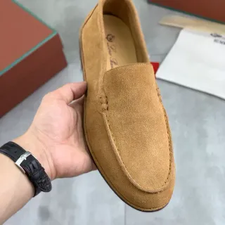 टैन सूड मोक-टो स्लिप-ऑन लोअफर्स