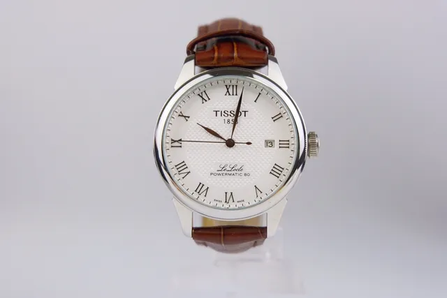 Tissot Le Locle Powermatic 80 Relógio de couro marrom mecânico 2