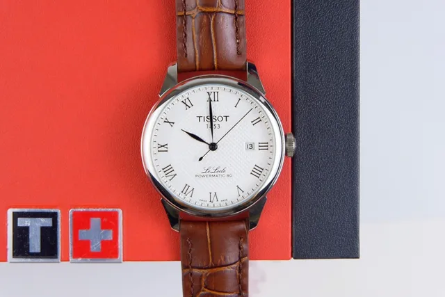 Tissot Le Locle Powermatic 80 Relógio de couro marrom mecânico 6