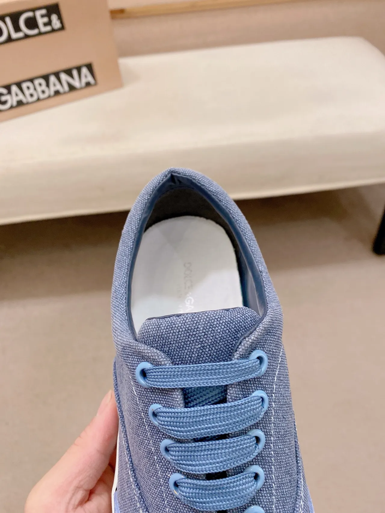 Two-Tone Blue Denim Canvas Sneaker 4