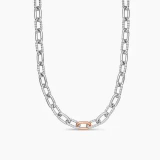 Collier chaîne avec maillons mixtes en deux tons
