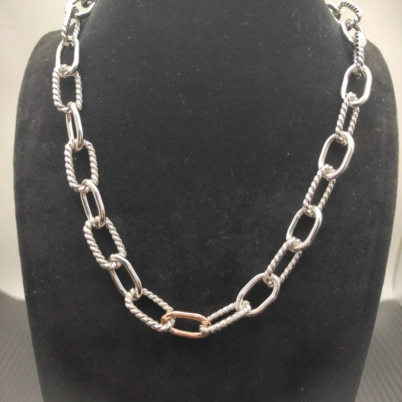 Two-Tone Mixed-Link Chain Necklace 7