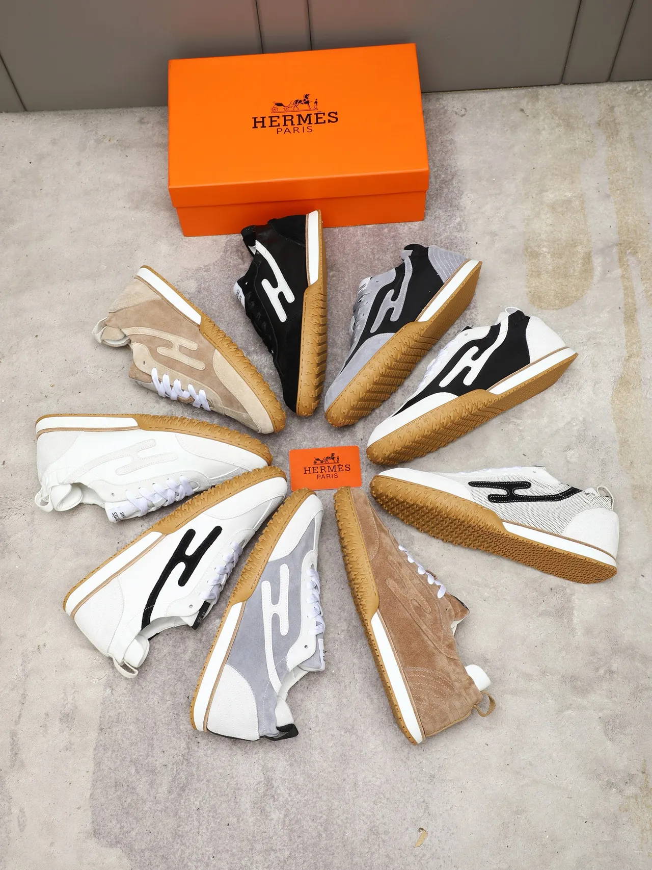 White Brown Leather-Suede Hybrid Upper Stitched Abstract Side Logo Sneakers 2