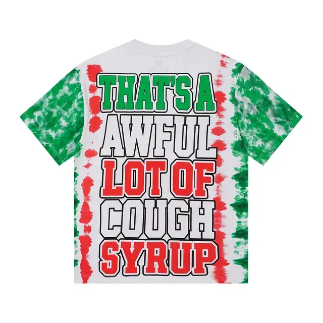 White Green Red Tie-Dye Graphic Print T-Shirt 4