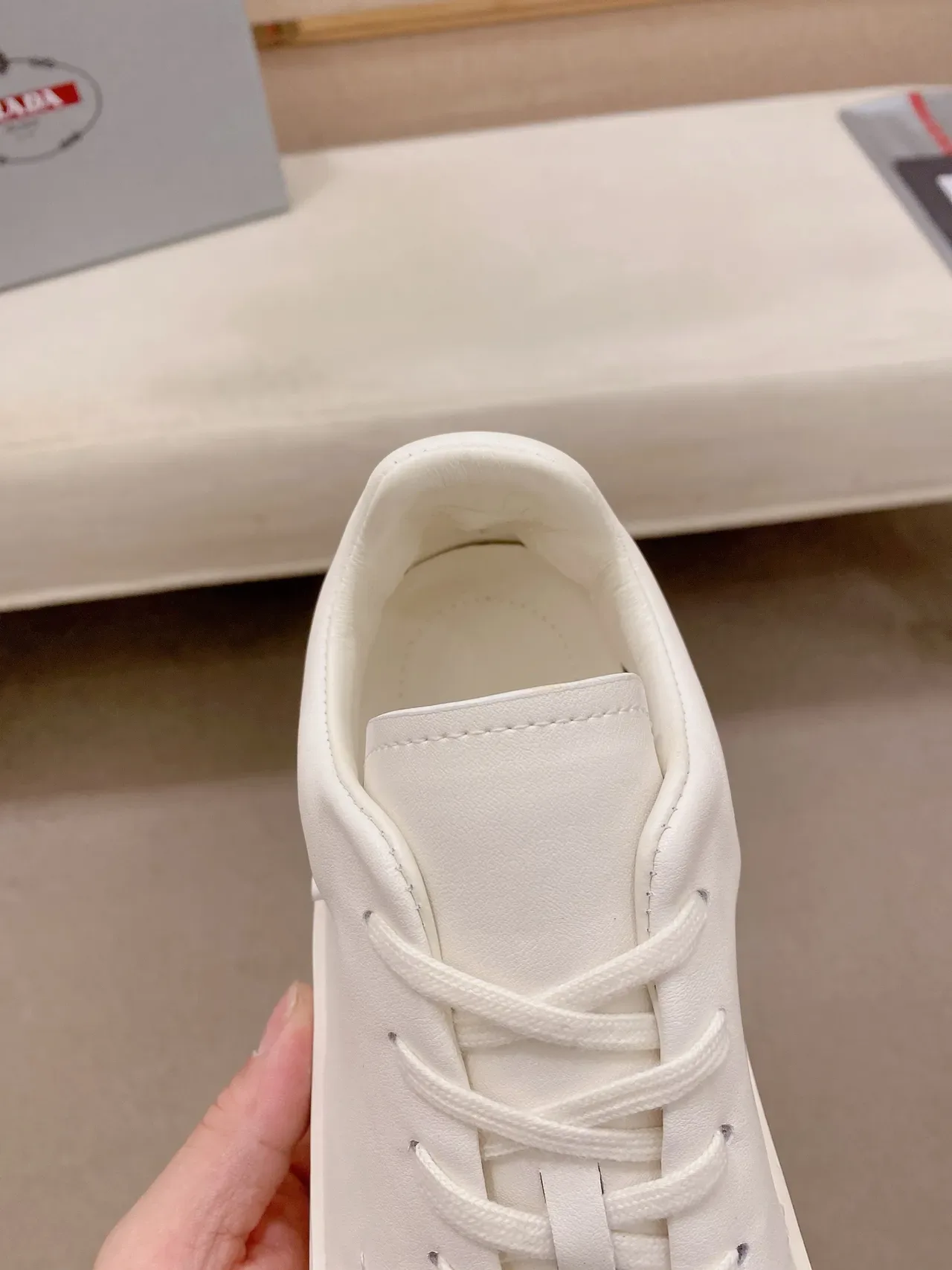 White Minimalist Low-Top Lace-Up Sneaker 4