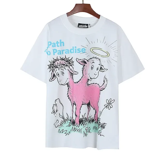 White Oversized Double-Sided Graphic Illustration T-Shirt 2