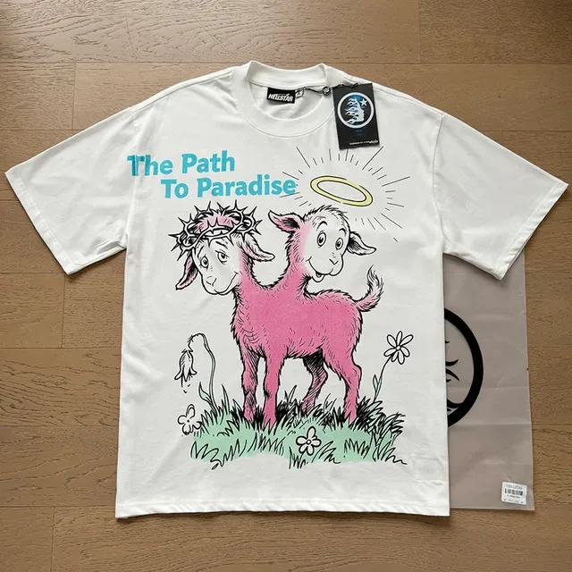 White Oversized Double-Sided Graphic Illustration T-Shirt 9