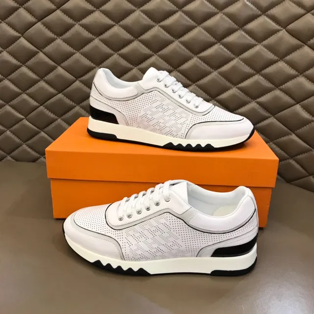 White Perforated Leather Lifestyle Sneaker 7